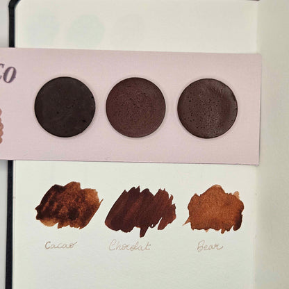 SET DE 3 AQUARELLES - SET CHOCO COOKIE