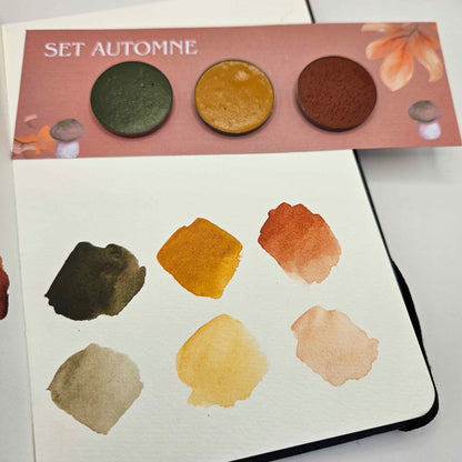 SET DE 3 AQUARELLES - SET AUTOMNE